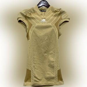 ADIDAS GOLD TECHFIT PRIMEKNIT FOOTBALL JERSEY TIGHT COMPRESSION JERSEY TOP